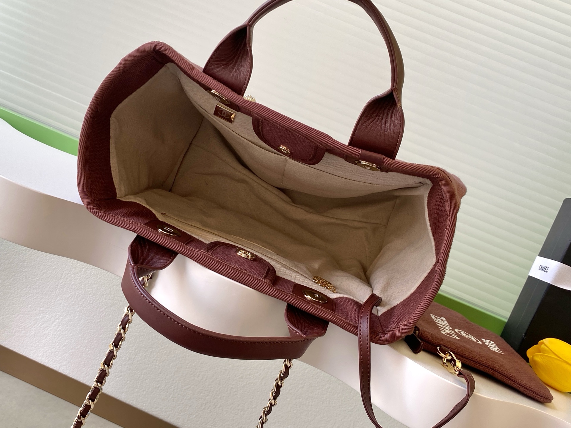 [TOP] CHANEL Beach Bag 38cm/33cm -  Beige