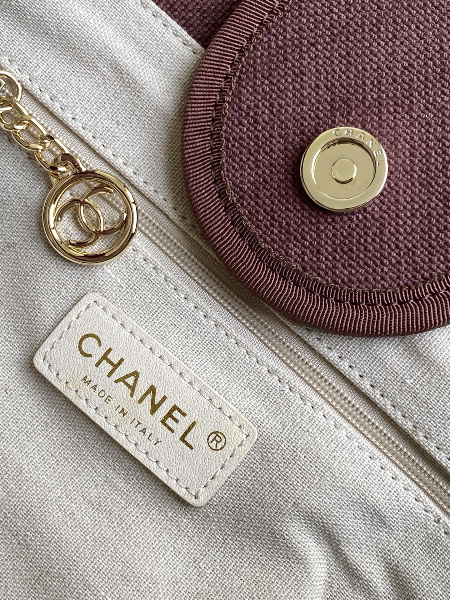 [TOP] CHANEL Beach Bag 38cm/33cm -  Beige