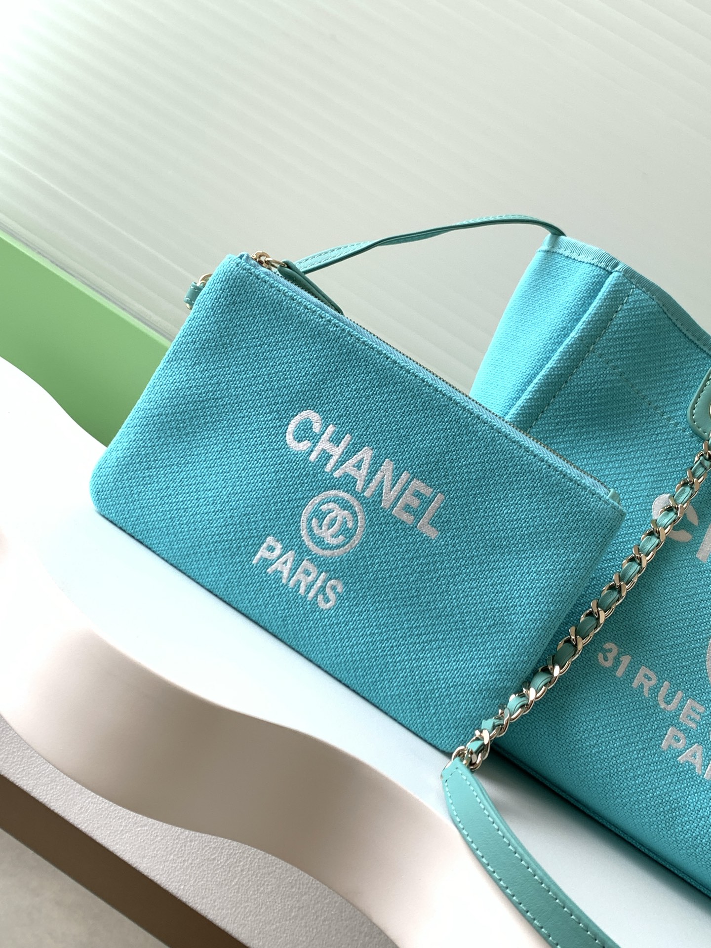 [TOP] CHANEL Beach Bag 38cm/33cm -  Beige