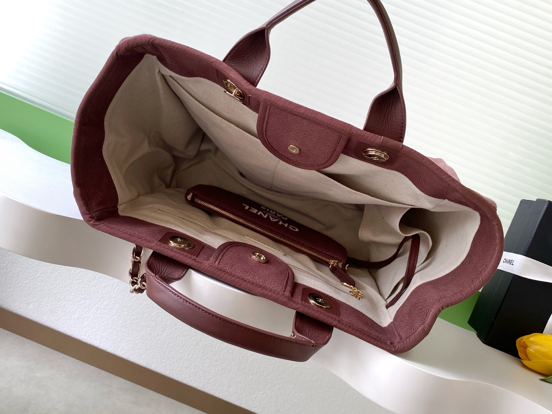 [TOP] CHANEL Beach Bag 38cm/33cm -  Beige