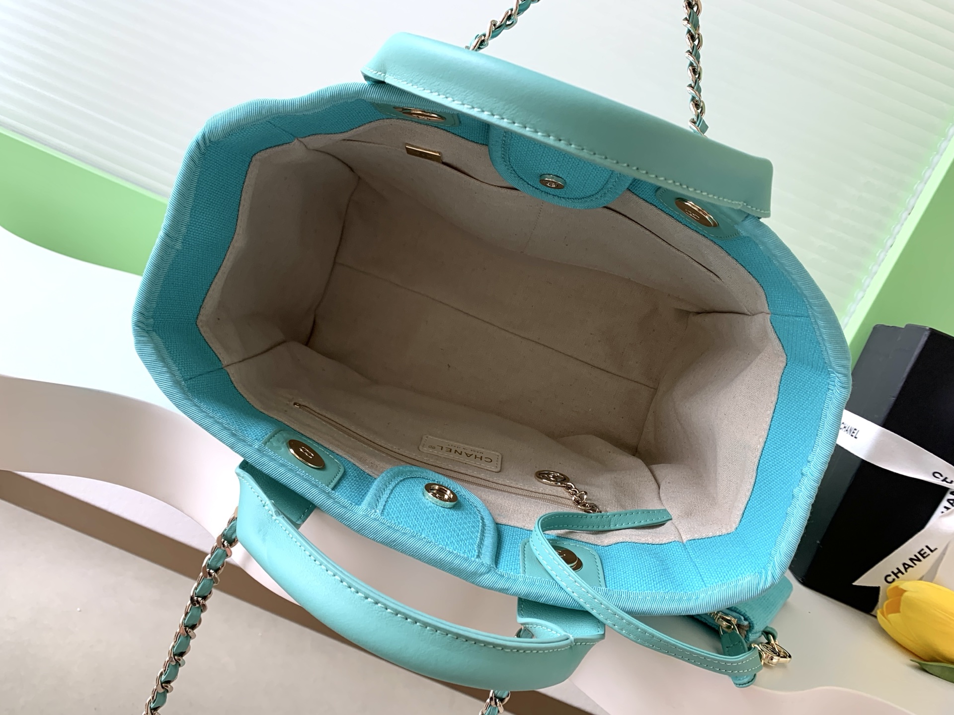 [TOP] CHANEL Beach Bag 38cm/33cm -  Beige