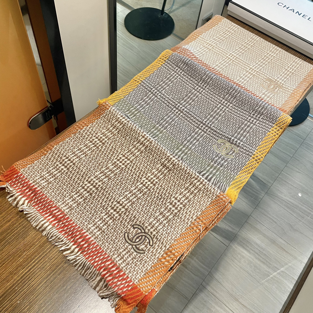 [TOP] CHANEL Cashmere  Scarf 38*200 cm - 3 Colors