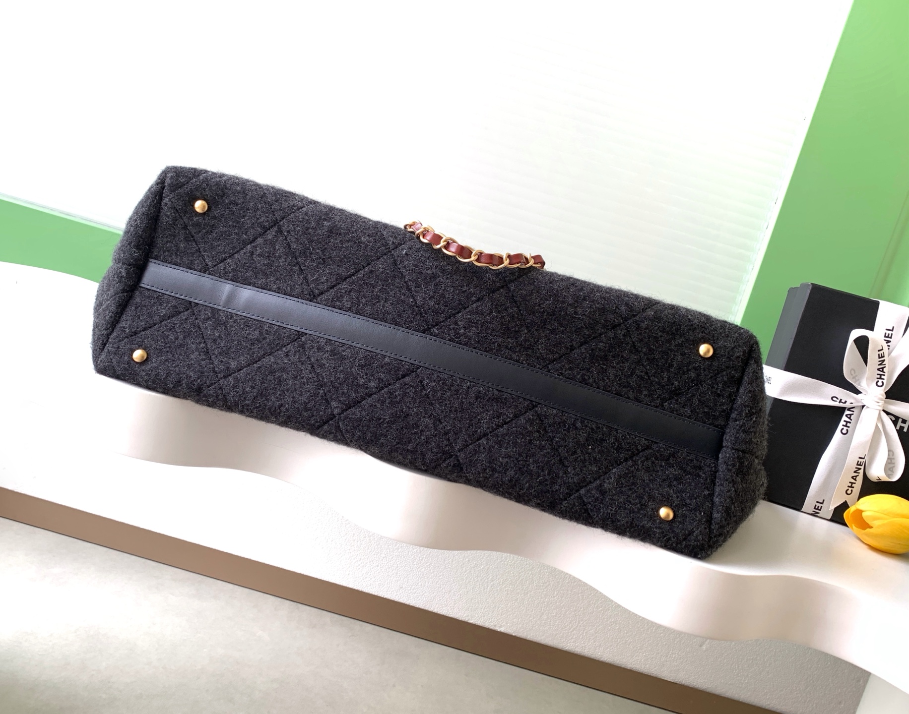 [TOP] CHANEL Felt Tote Bag 32-60-17 cm - Black