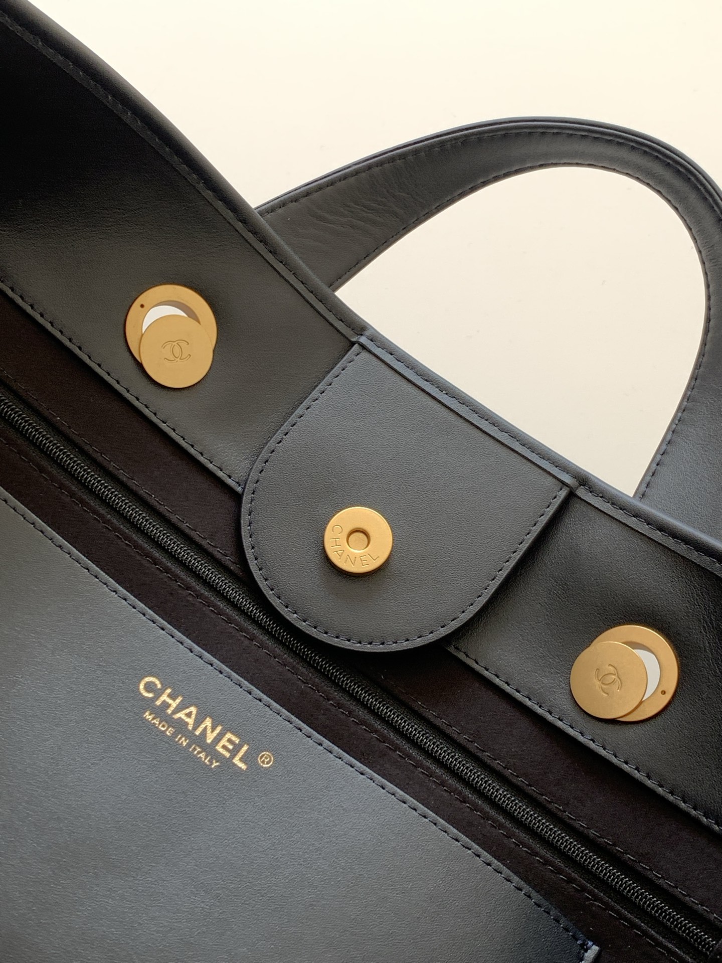 [TOP] CHANEL Felt Tote Bag 32-60-17 cm - Black