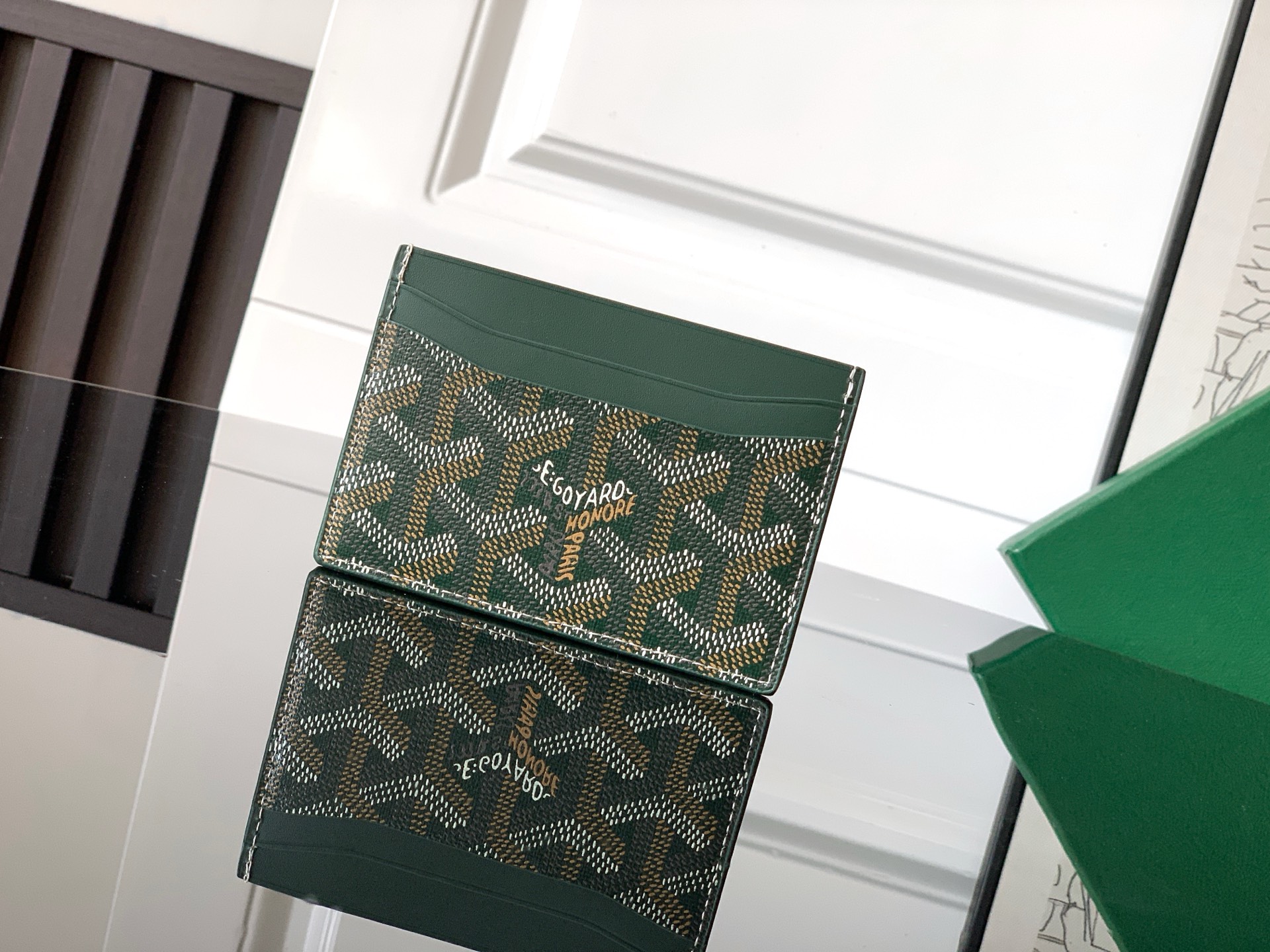 [TOP] Goyard SAINT-SULPICE Card Holder 10.5 cm x 0.2 cm x 7 cm- Green