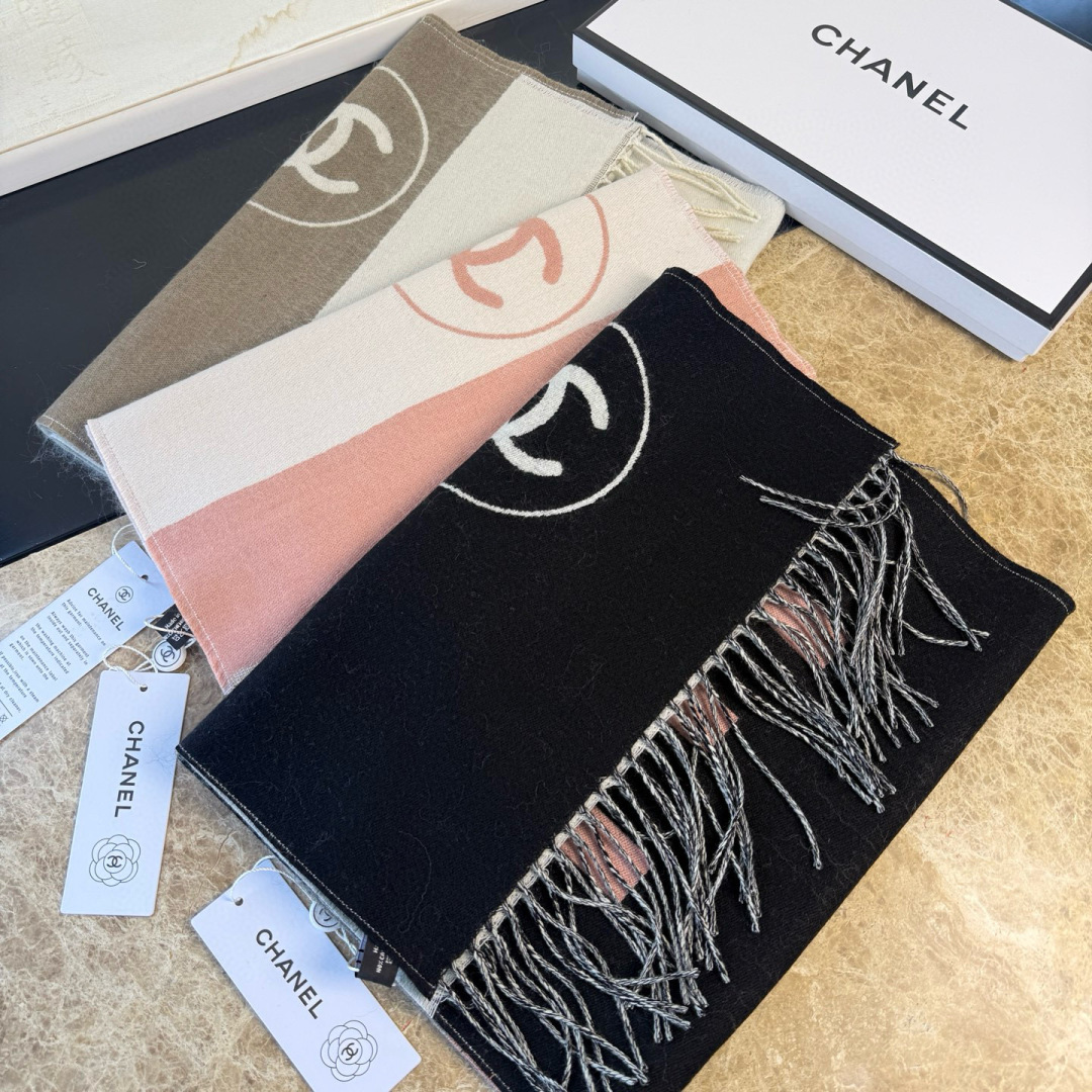 [TOP] CHANEL Cashmere  Scarf 200x35㎝- 3 Colors