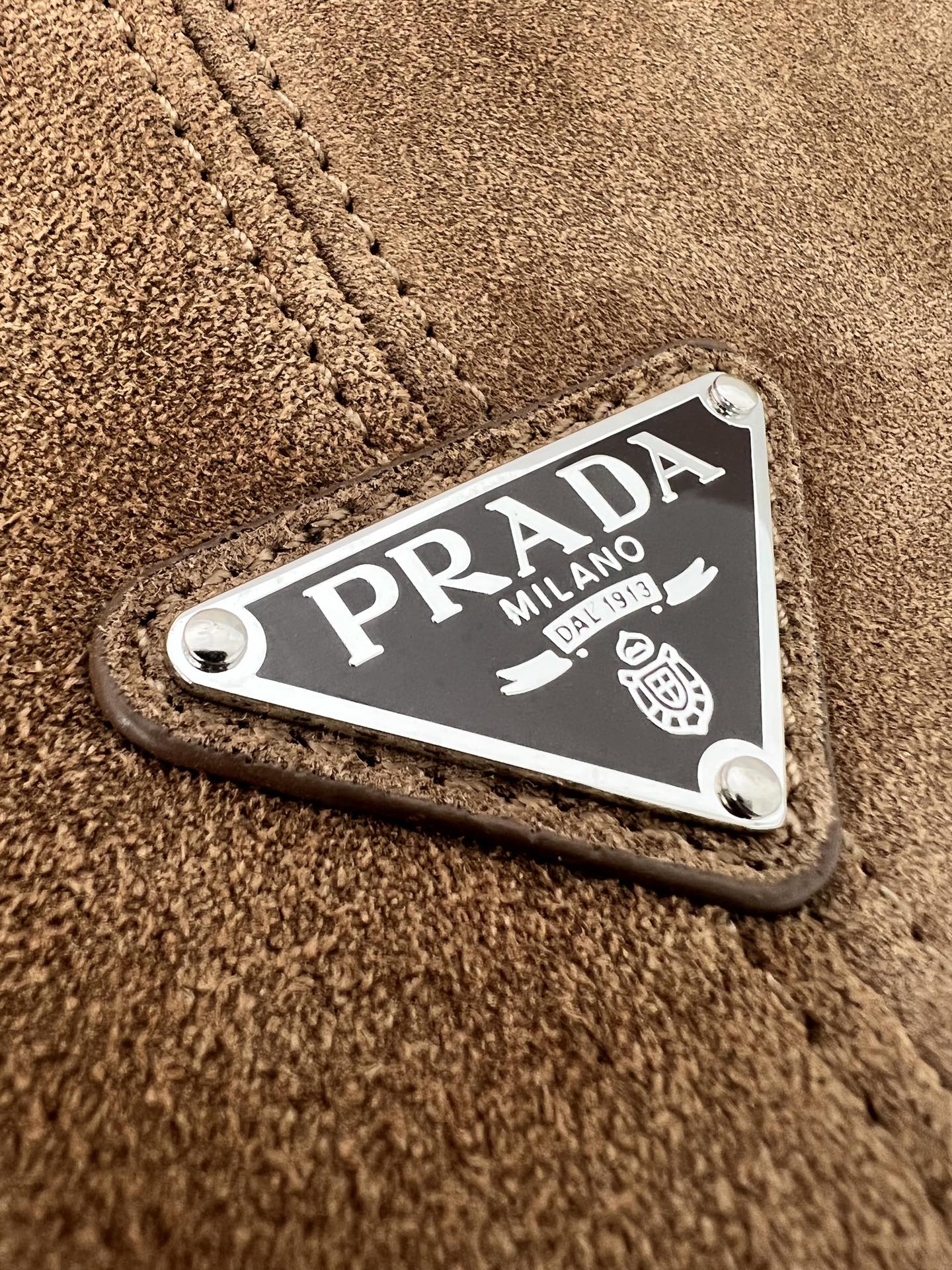 [TOP] PRADA  Suede Messenger Bag 30x20x11cm - Brown