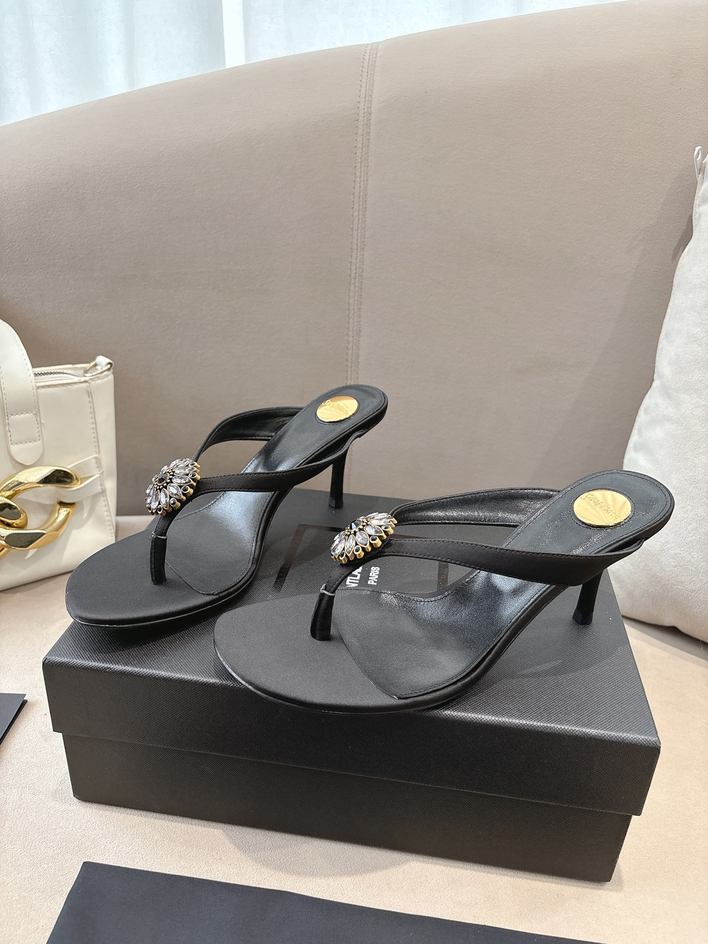 [TOP] Yves Saint Laurent YSL 10.5cm High Heel Slides - 3 Colours