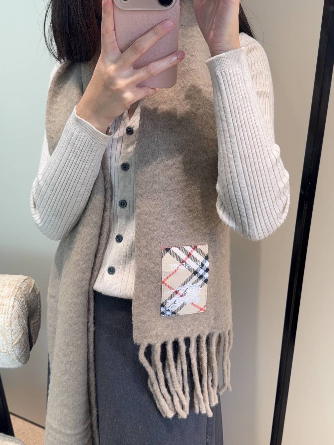 [TOP] BURBERRY Cashmere Scarf  40*185cm  - 3 Colors