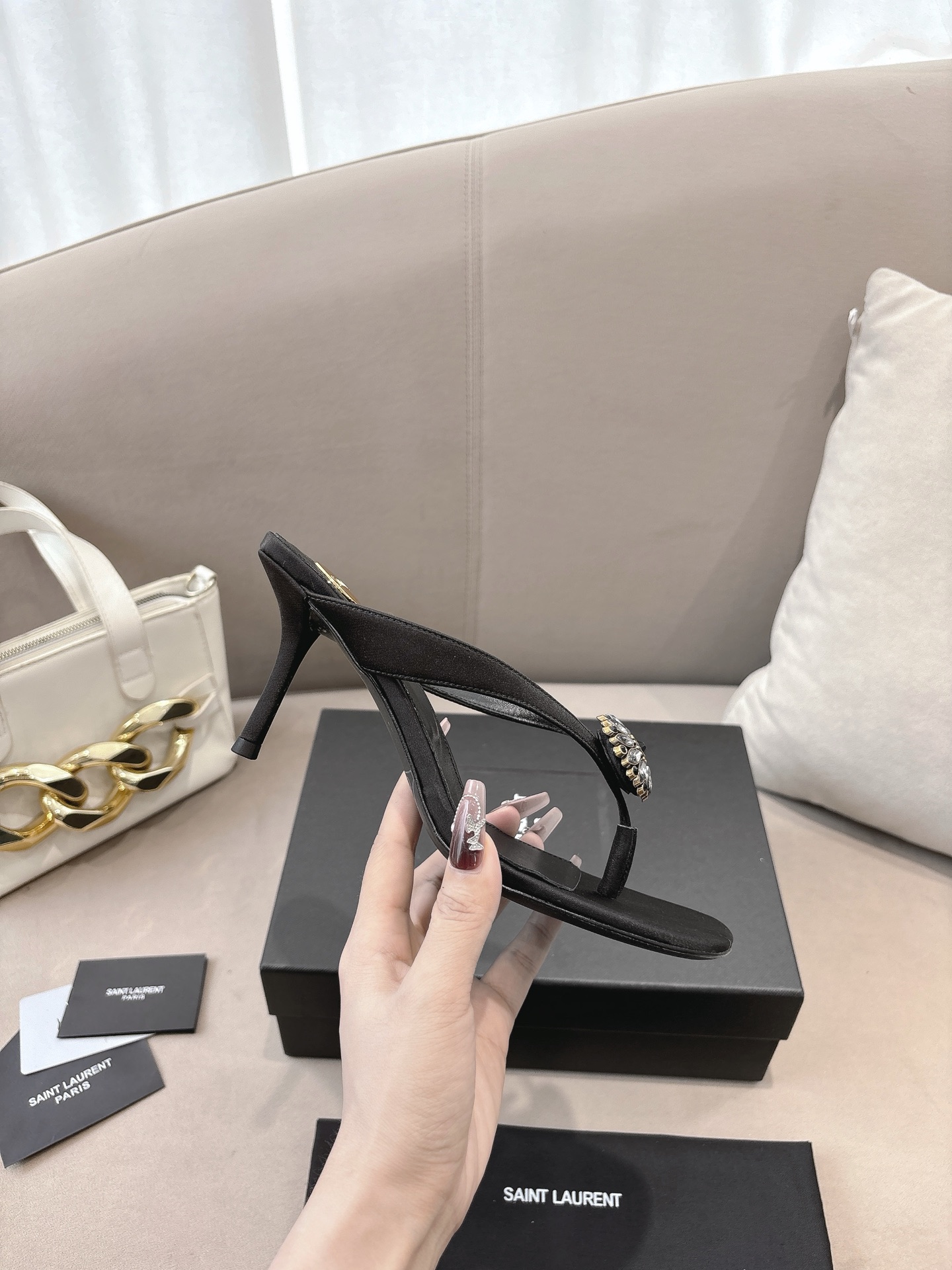 [TOP] Yves Saint Laurent YSL 10.5cm High Heel Slides - 3 Colours