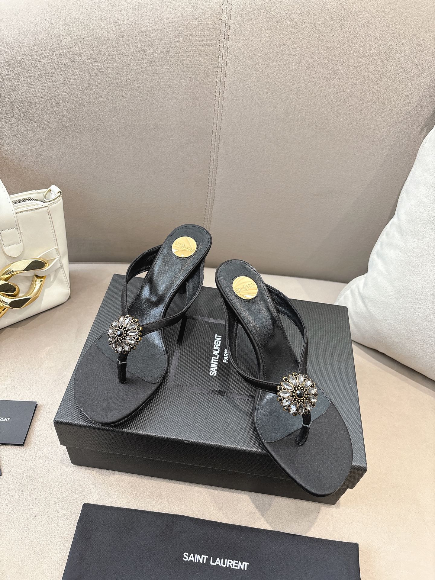 [TOP] Yves Saint Laurent YSL 10.5cm High Heel Slides - 3 Colours