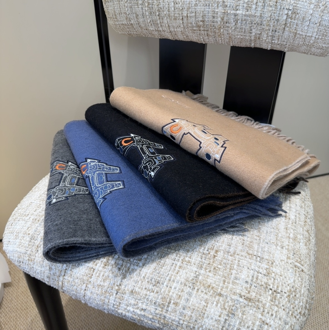 [TOP] HERMES Cashmere Scarf 35x 190cm - 4 Colors