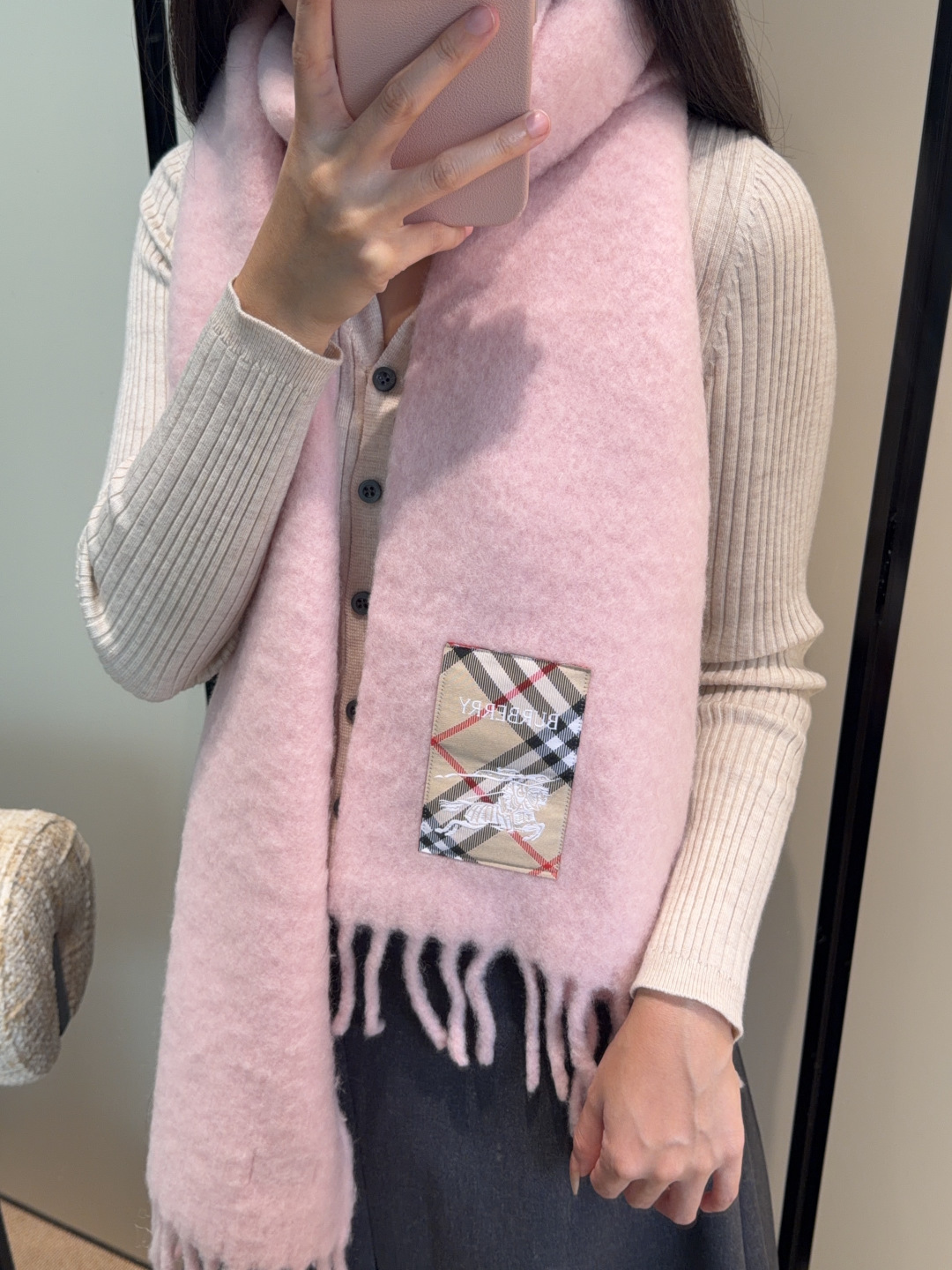 [TOP] BURBERRY Cashmere Scarf  40*185cm  - 3 Colors