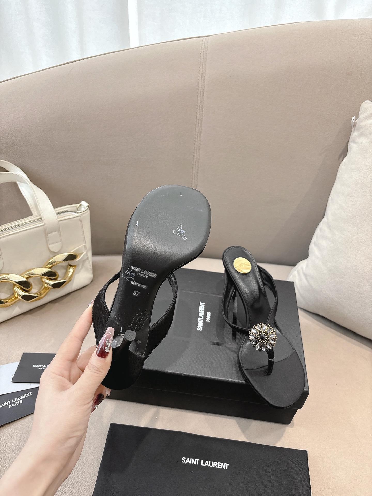 [TOP] Yves Saint Laurent YSL 10.5cm High Heel Slides - 3 Colours