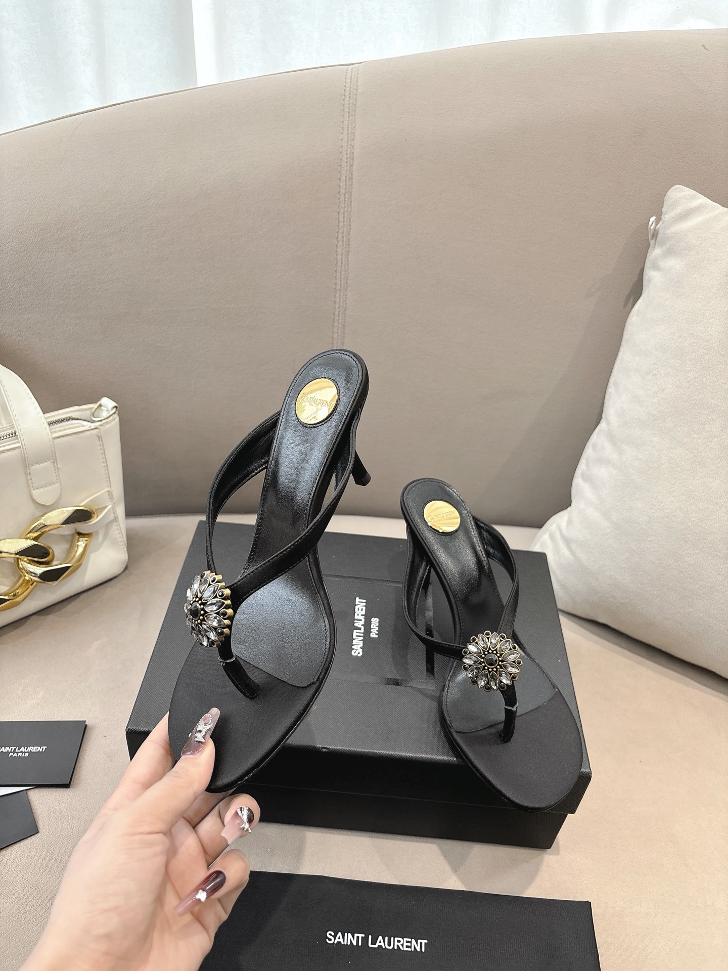 [TOP] Yves Saint Laurent YSL 10.5cm High Heel Slides - 3 Colours