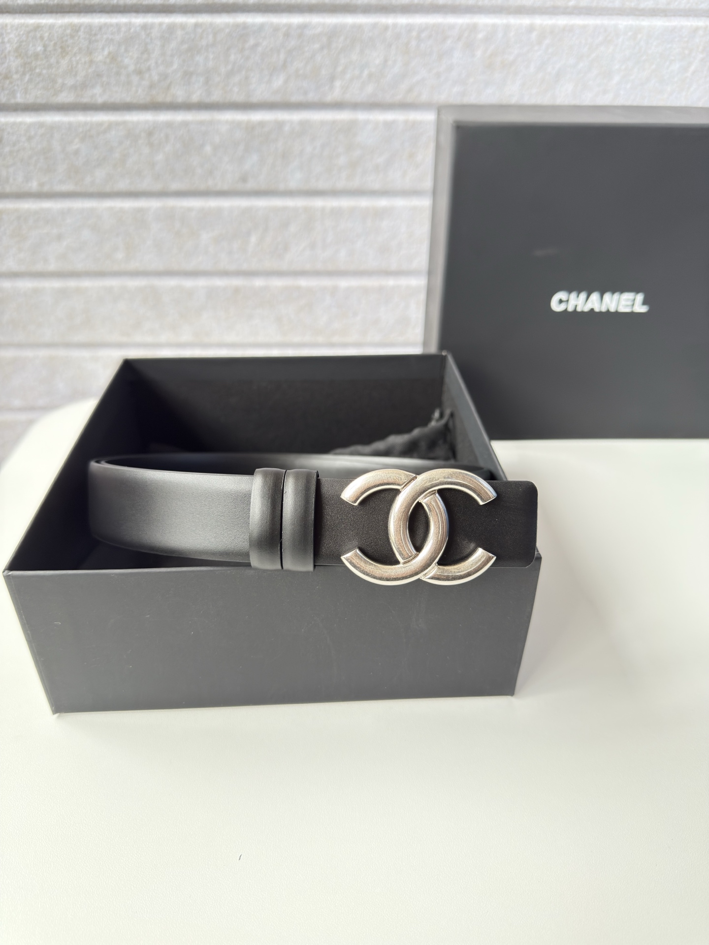 [TOP] CHANEL CC Leather Belt  - 2 Color - 3.0cm