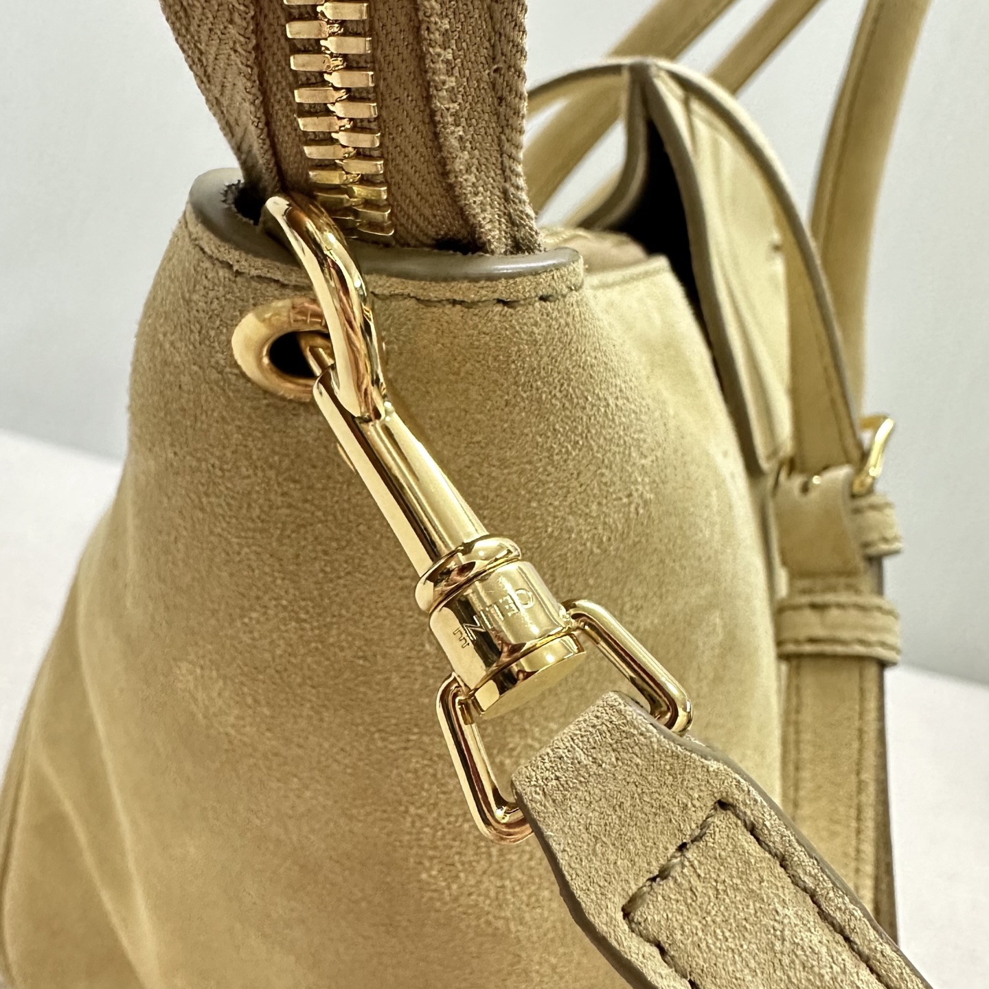 [TOP] CELINE Suede Luggage Bag 56x16.5x23cm  - Khaki