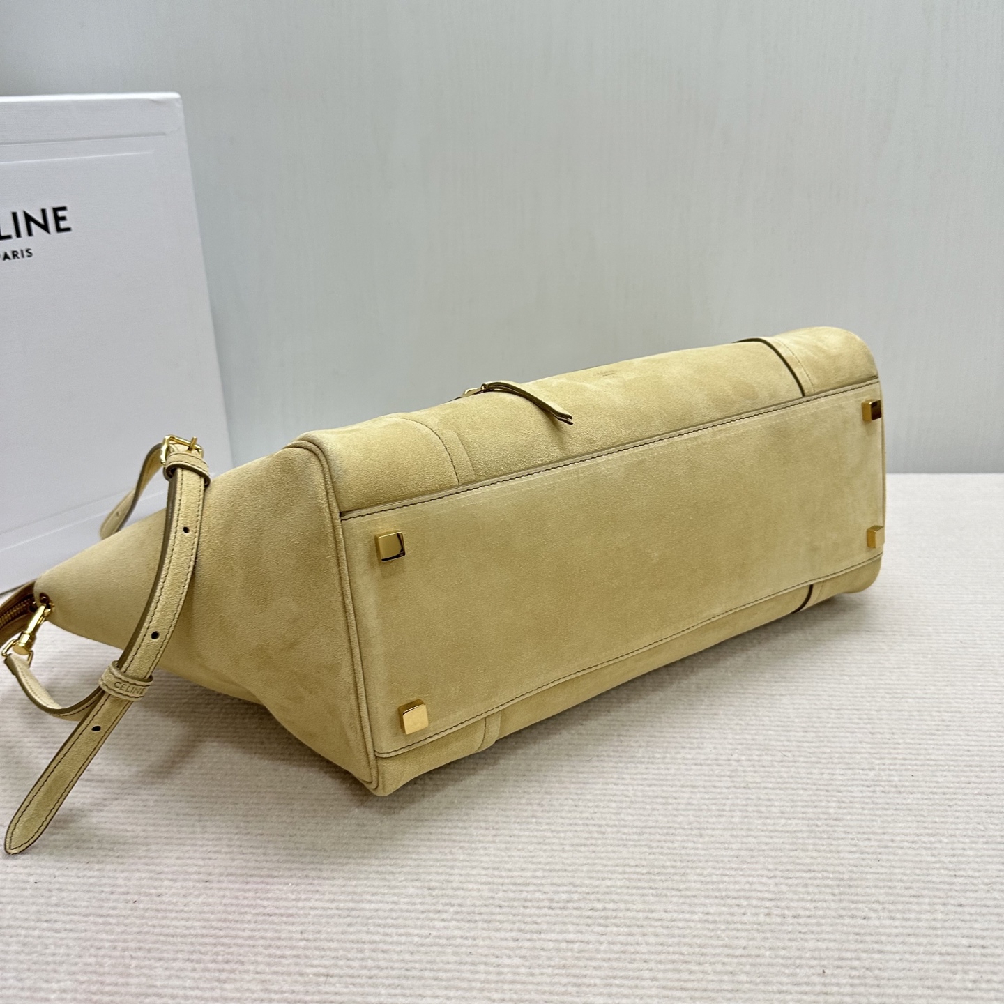 [TOP] CELINE Suede Luggage Bag 56x16.5x23cm  - Khaki