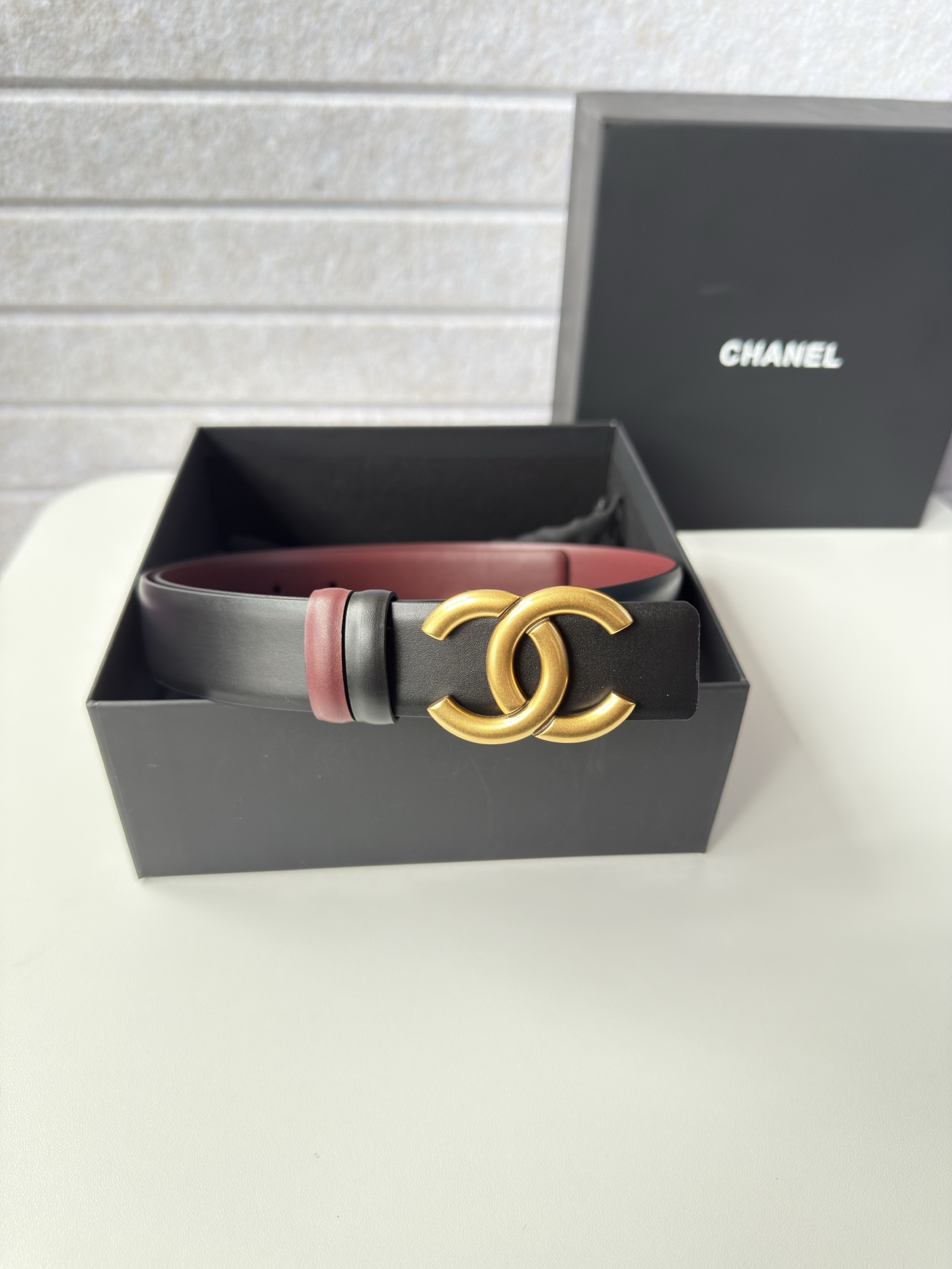 [TOP] CHANEL CC Leather Belt  - 2 Color - 3.0cm
