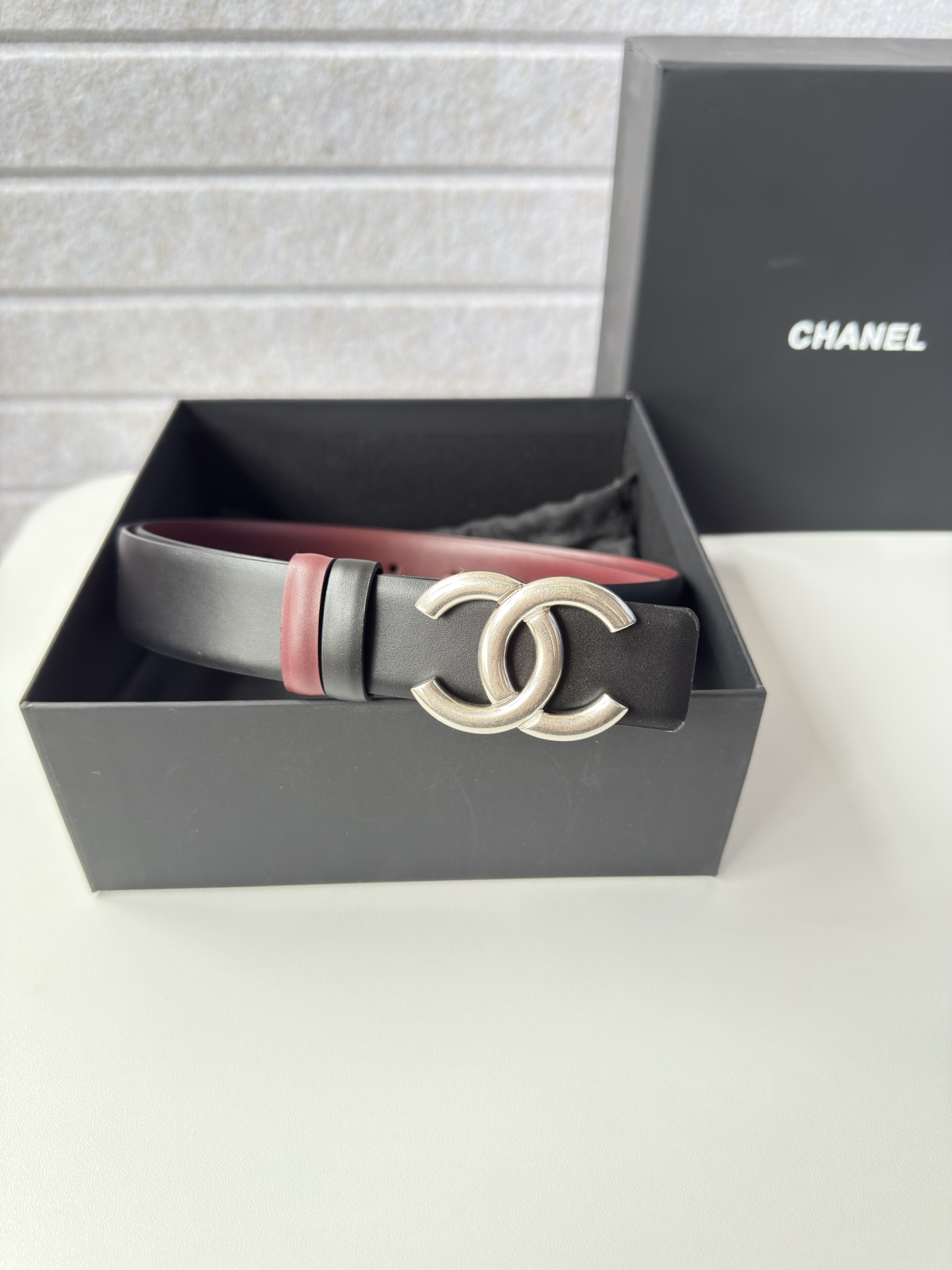 [TOP] CHANEL CC Leather Belt  - 2 Color - 3.0cm