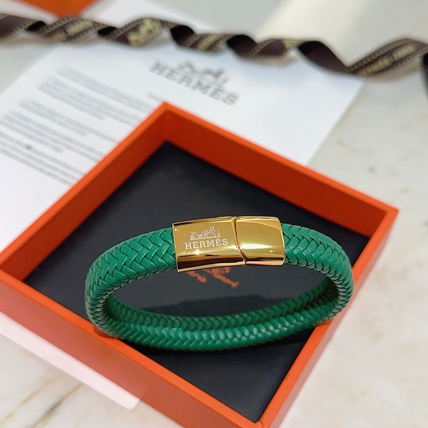 [TOP] HERMES Bracelet- Green