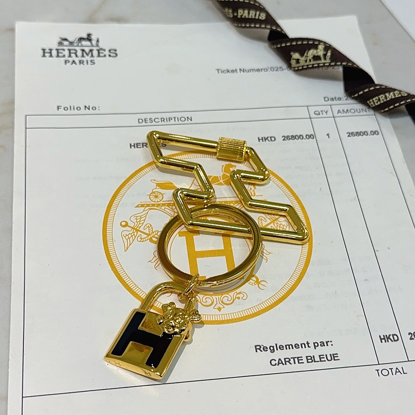 [TOP] HERMES Key Chain - Gold