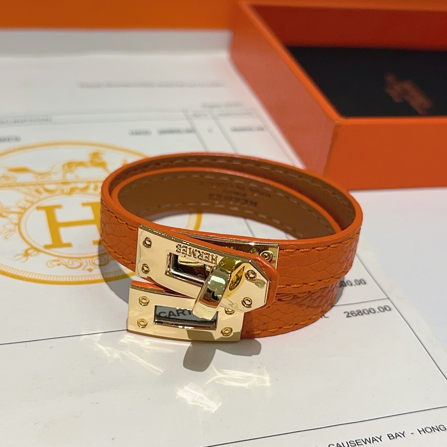 [TOP] HERMES Bracelet- Orange