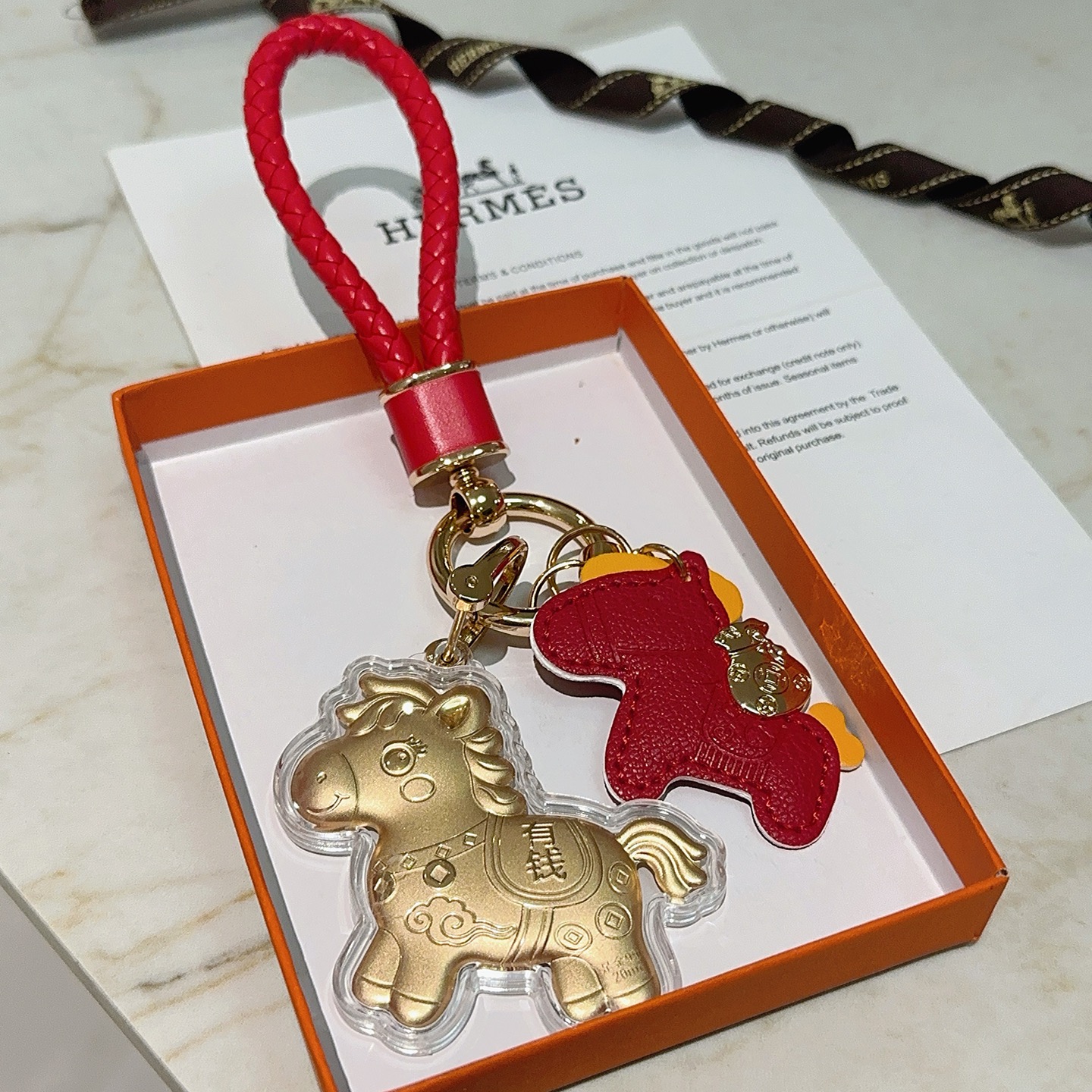 [TOP] HERMES Key Chain - Gold