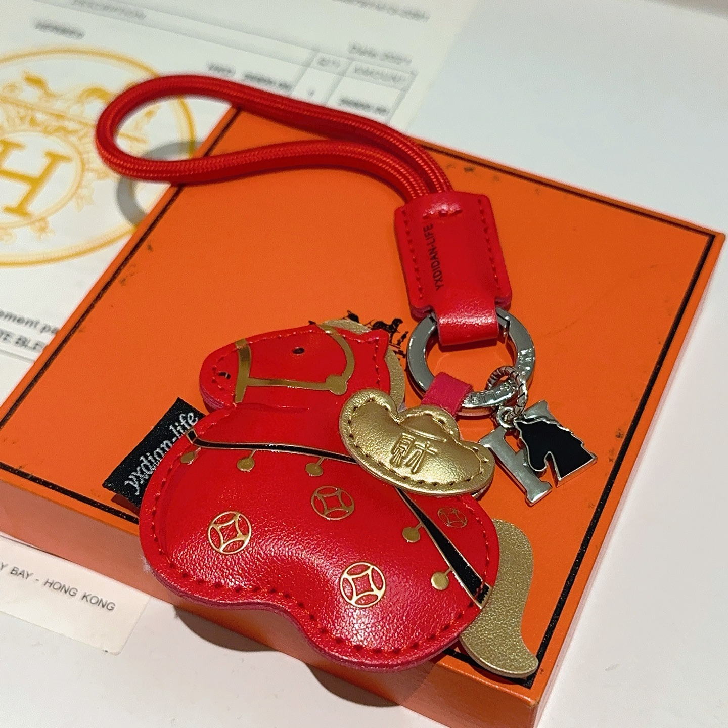 [TOP] HERMES Key Chain - Red
