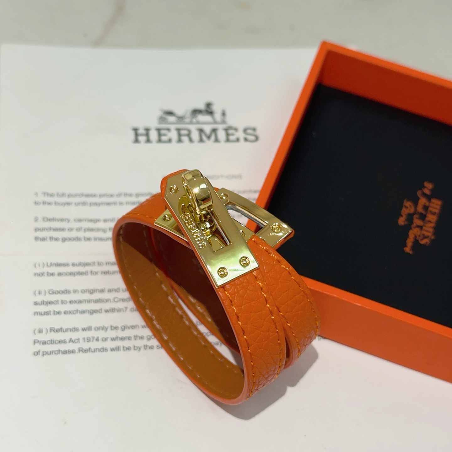 [TOP] HERMES Bracelet- Orange