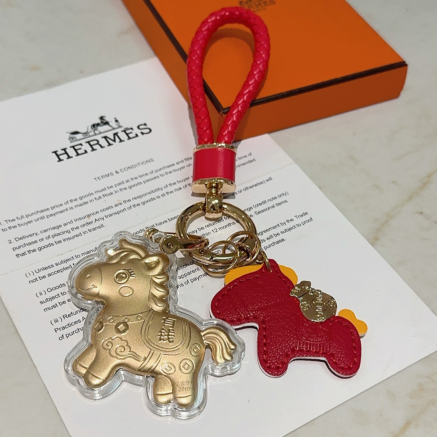[TOP] HERMES Key Chain - Gold