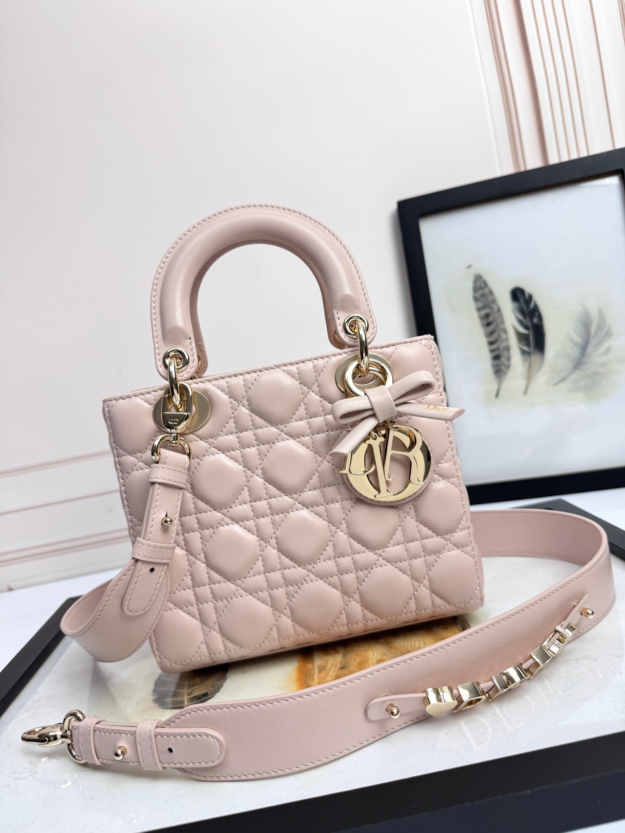 [TOP] Christian Dior Lady Dior Bags with Bow 20x16.5x8cm - 8 Color & GHW - 711 Luxury