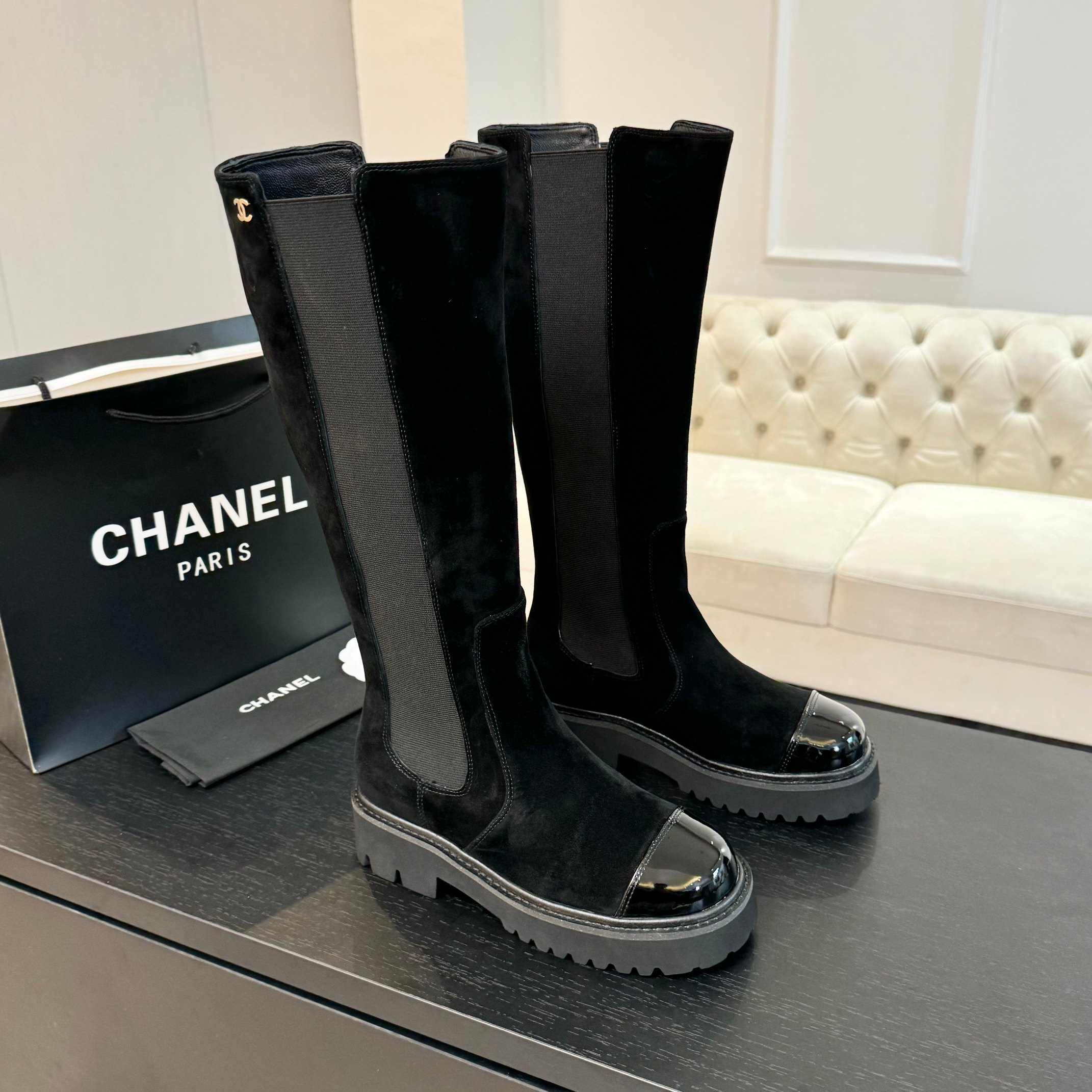 [TOP] CHANEL Cowhide Leather Boots - 3 Color