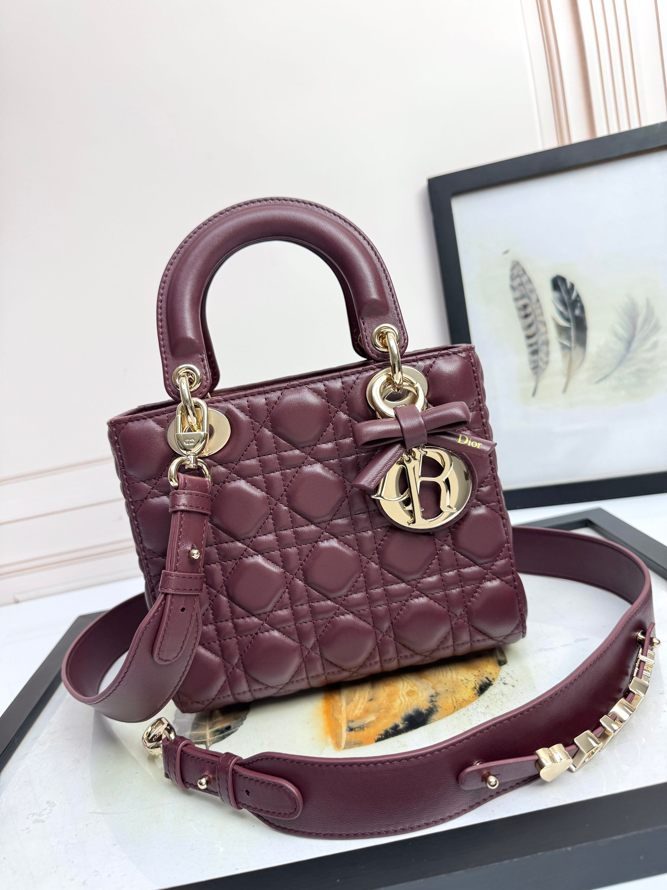 [TOP] Christian Dior Lady Dior Bags with Bow 20x16.5x8cm - 8 Color & GHW - 711 Luxury