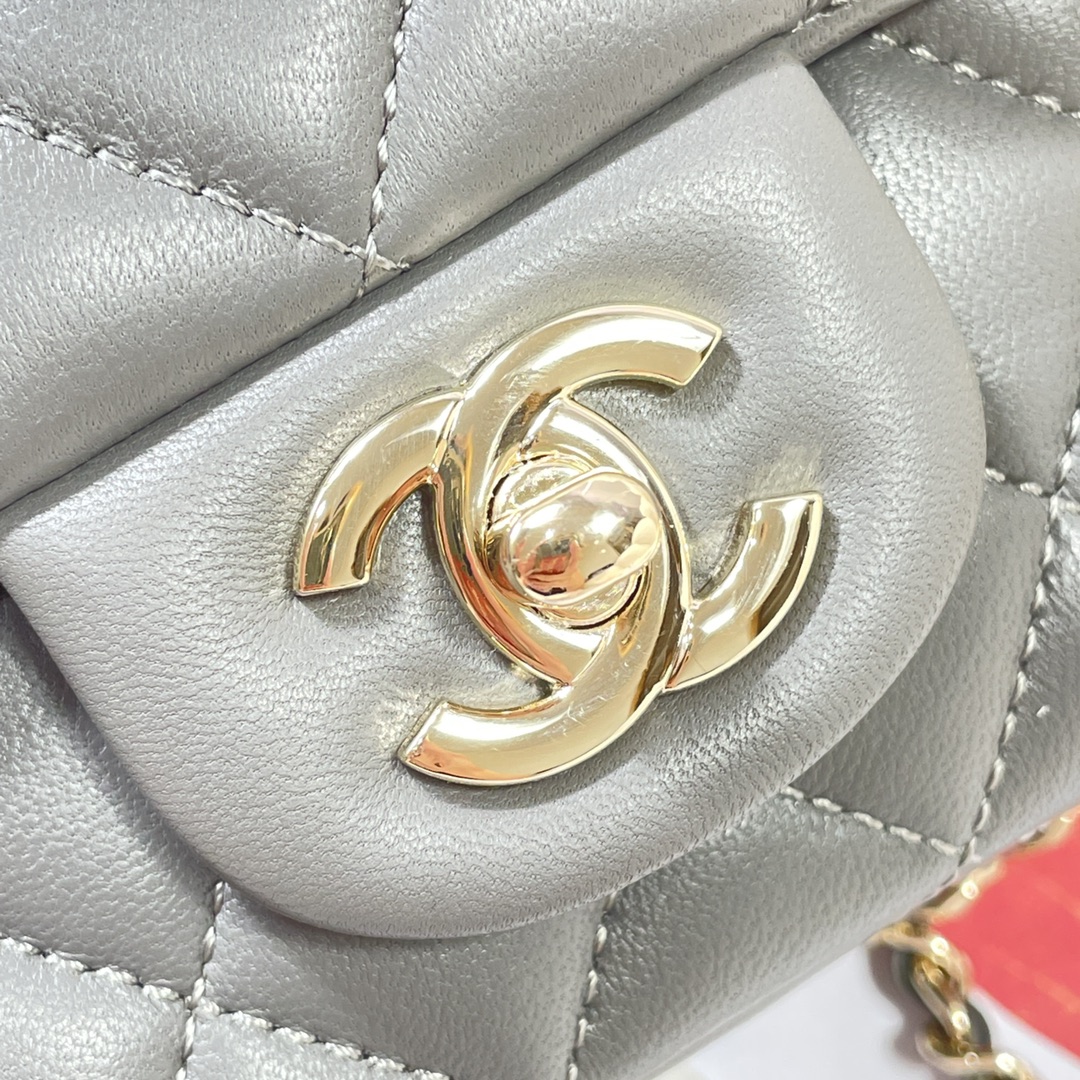 [TOP] CHANEL Flab Bag 20*14*7cm - Grey