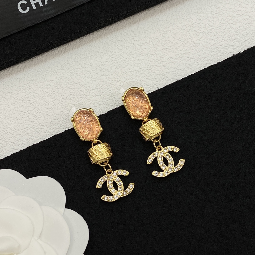 [TOP] CHANEL CC Earrings - Gold