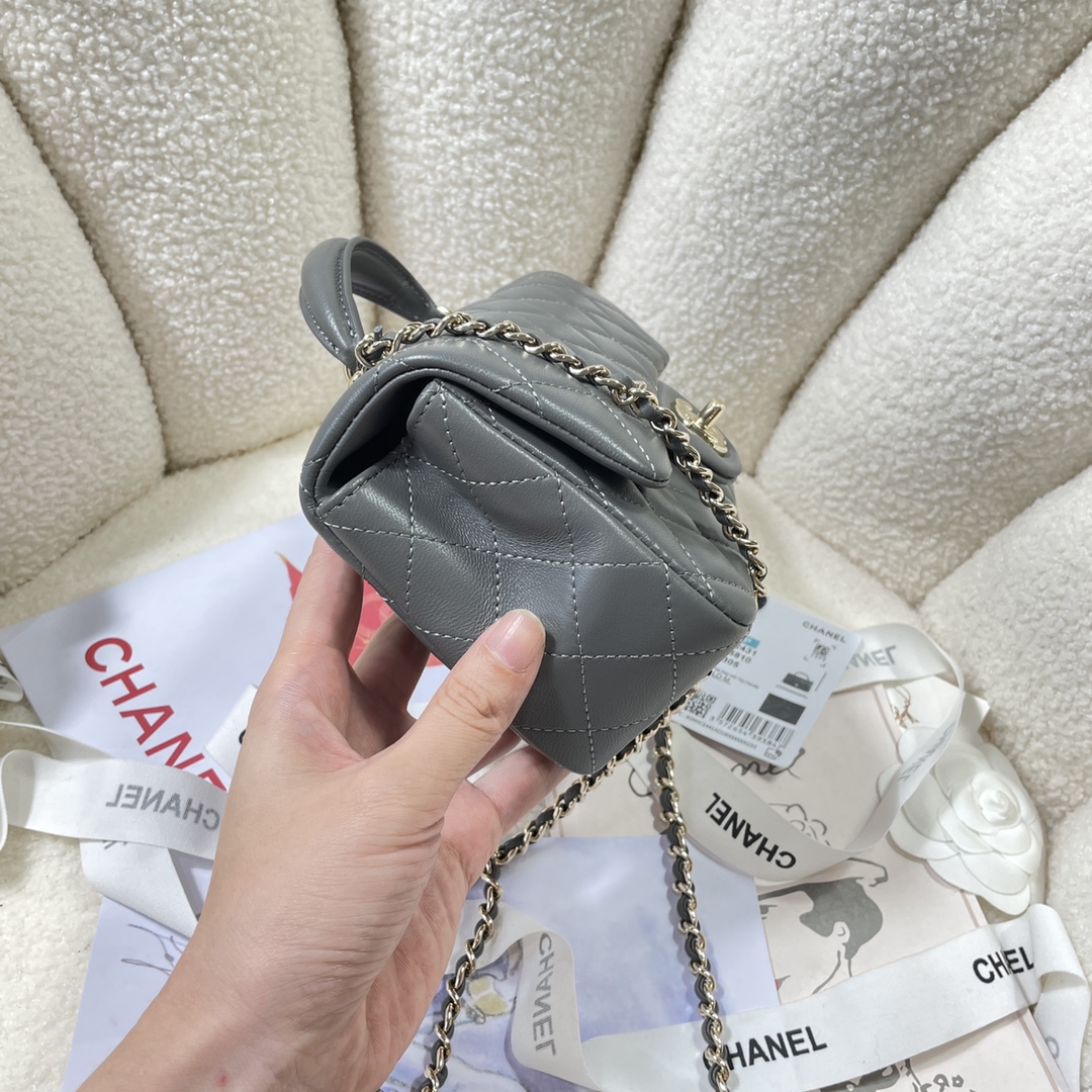 [TOP] CHANEL Flab Bag 20*14*7cm - Grey