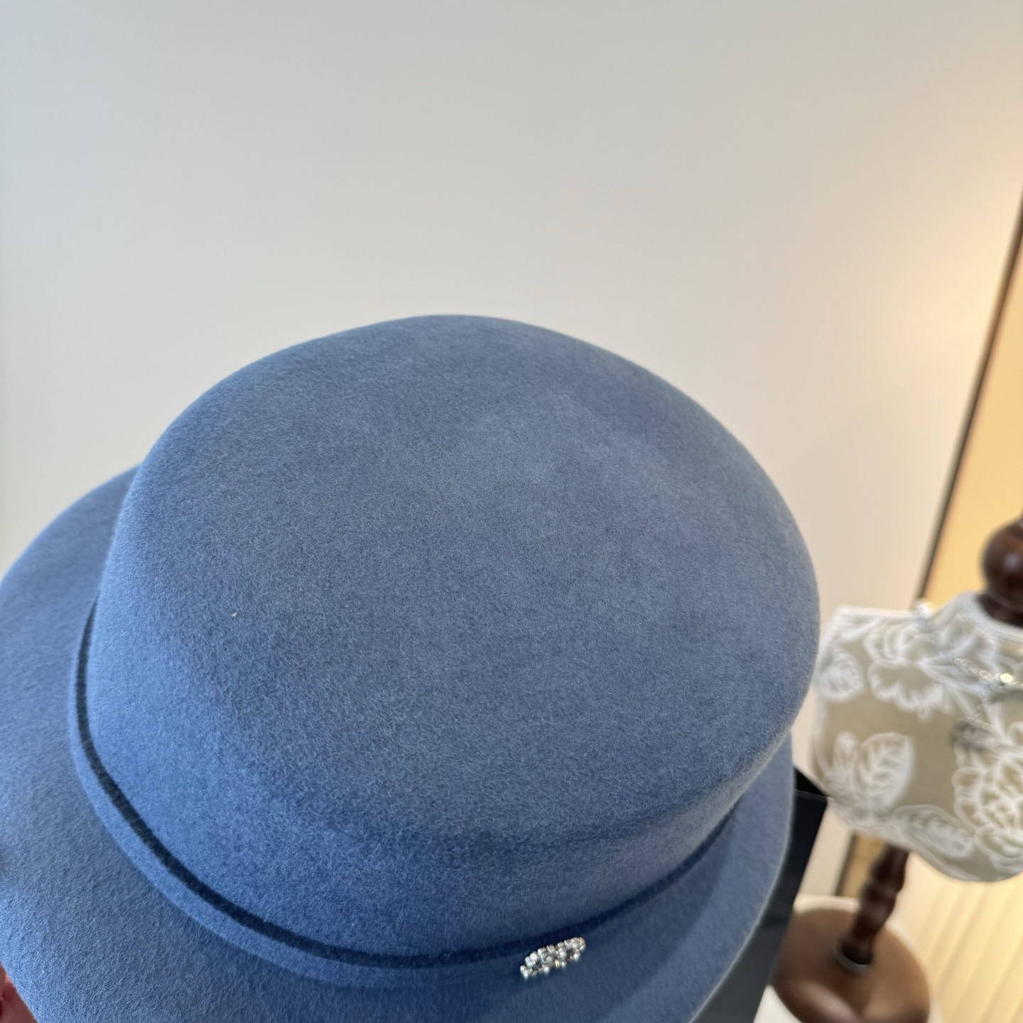 [TOP] CHANEL Flat-topped Hat - Blue