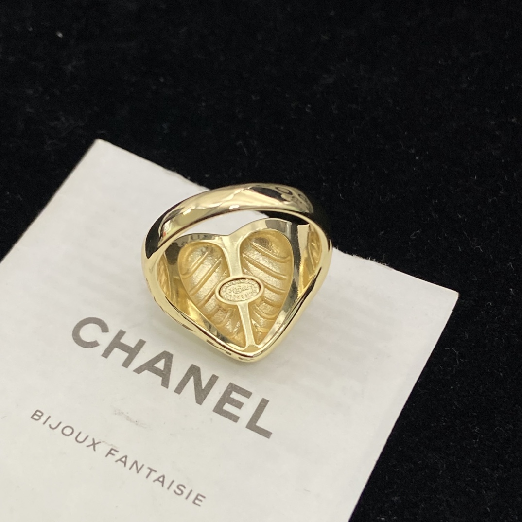 [TOP] CHANEL Ring - Gold and Black