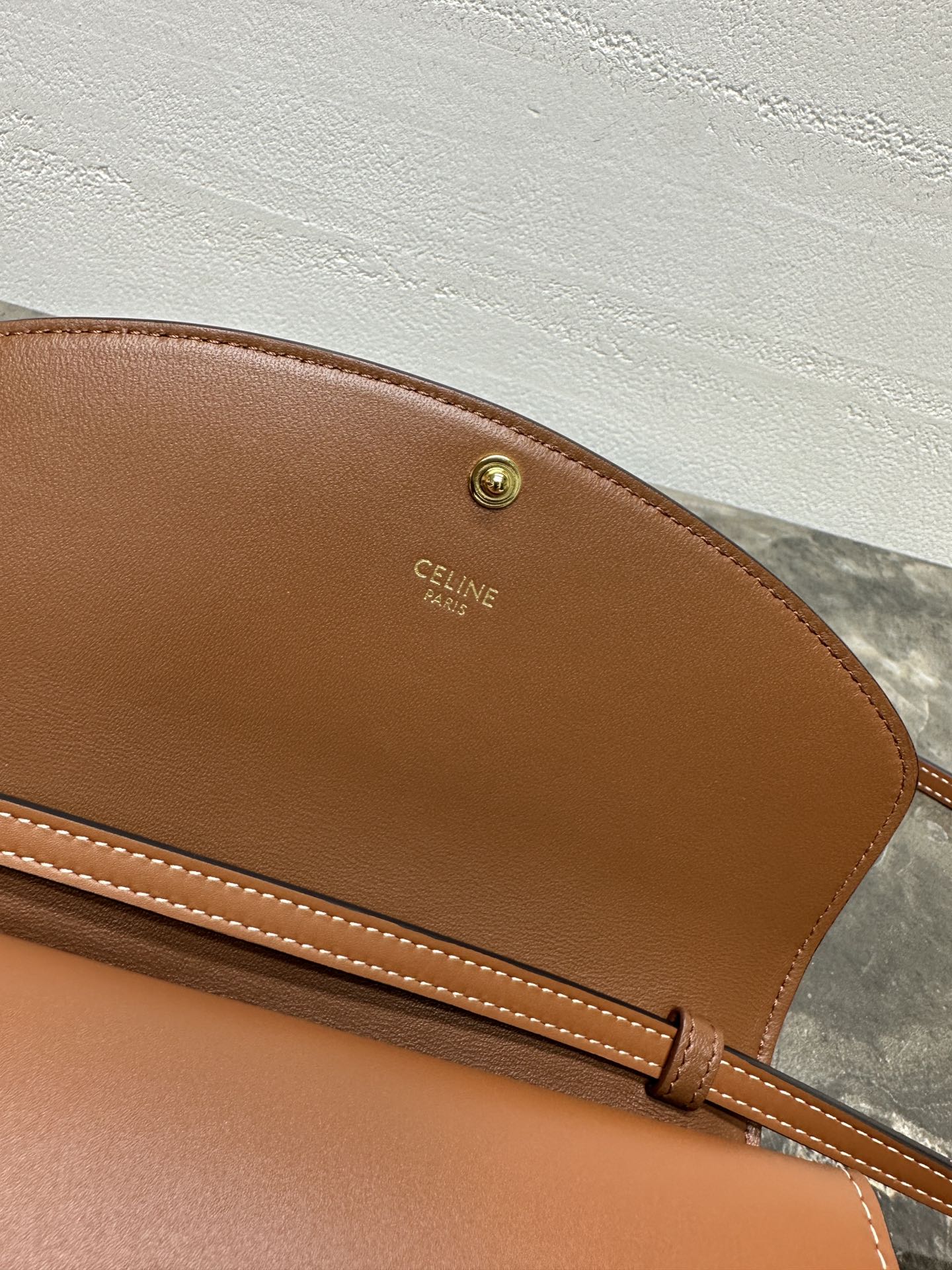 [TOP] CELINE Duo Shoulder Bag Triomphe Printed 20×13x6cm - Brown