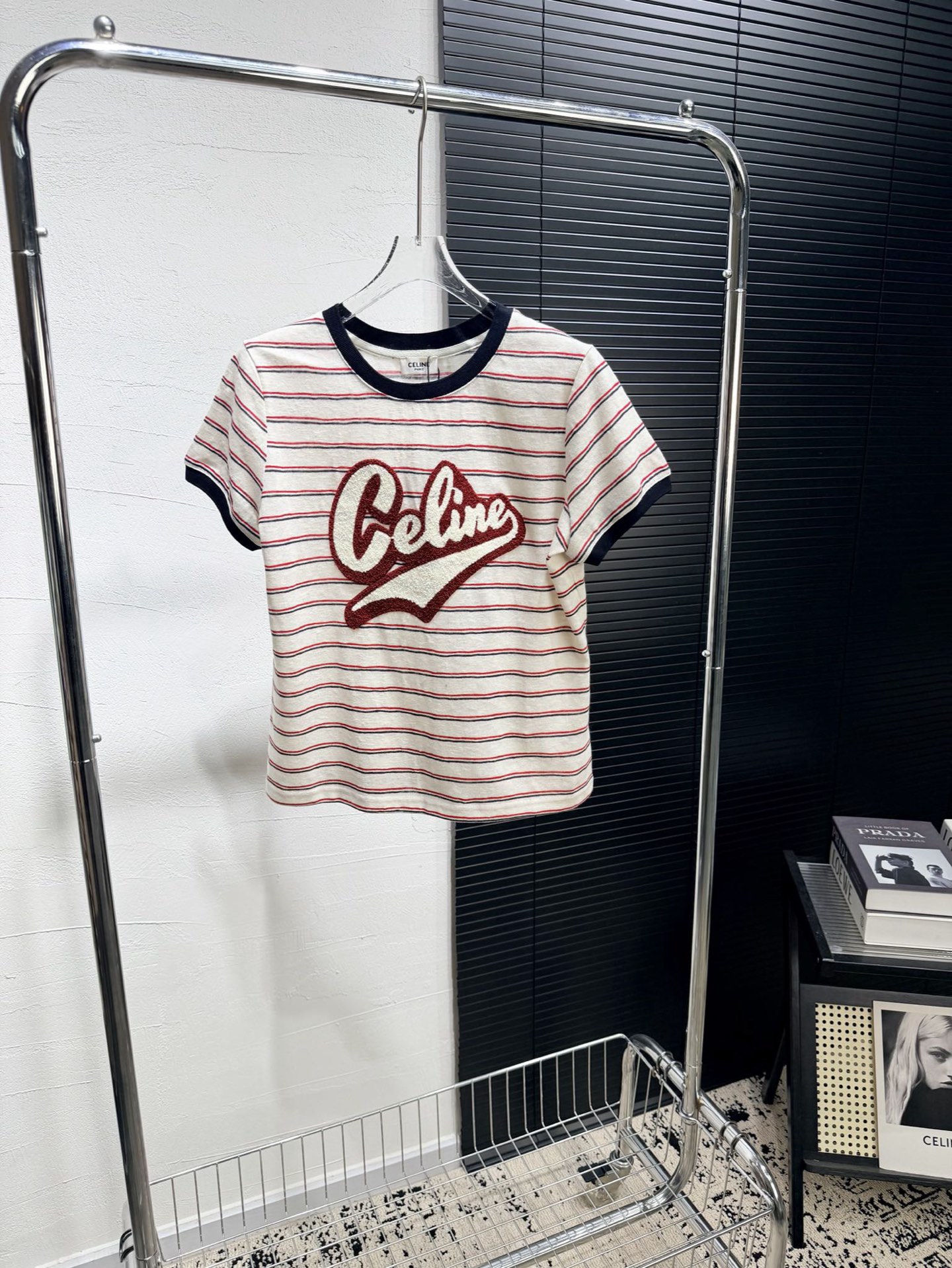 [TOP] CELINE T-Shirt - Red and White