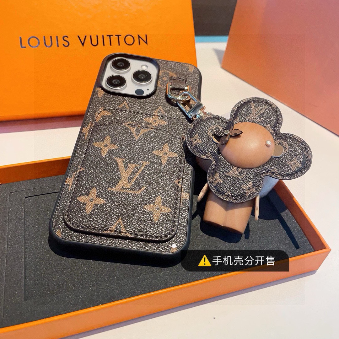 [TOP] Louis Vuitton LV Phone Case with Pocket - Brown