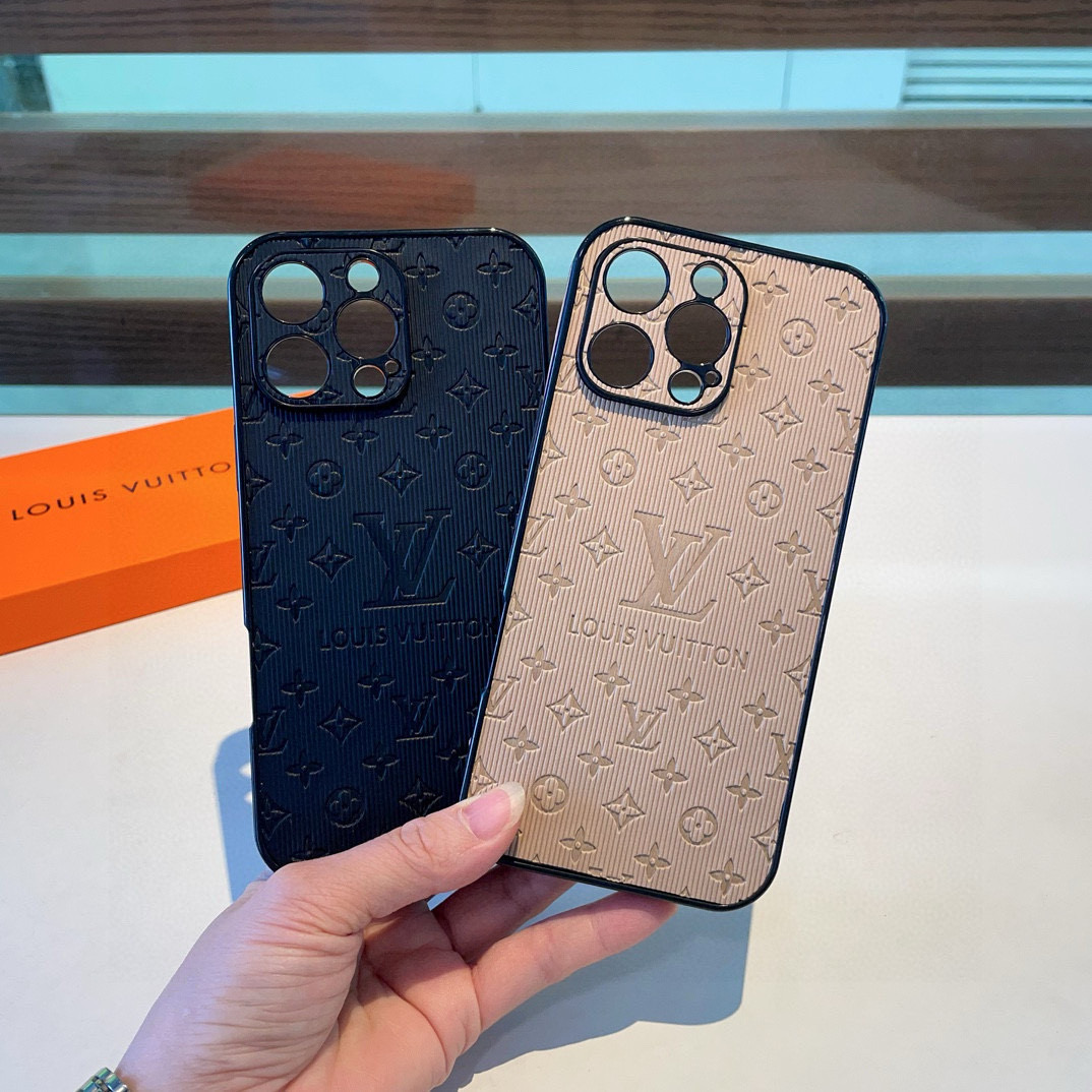 [TOP] Louis Vuitton LV Vertical Striped Side-Coverage Full-coverage Phone Case - 2  Colors
