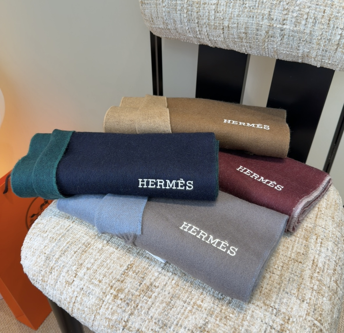 [TOP] HERMES Cashmere Scarf 35x 190cm - 4 Colors