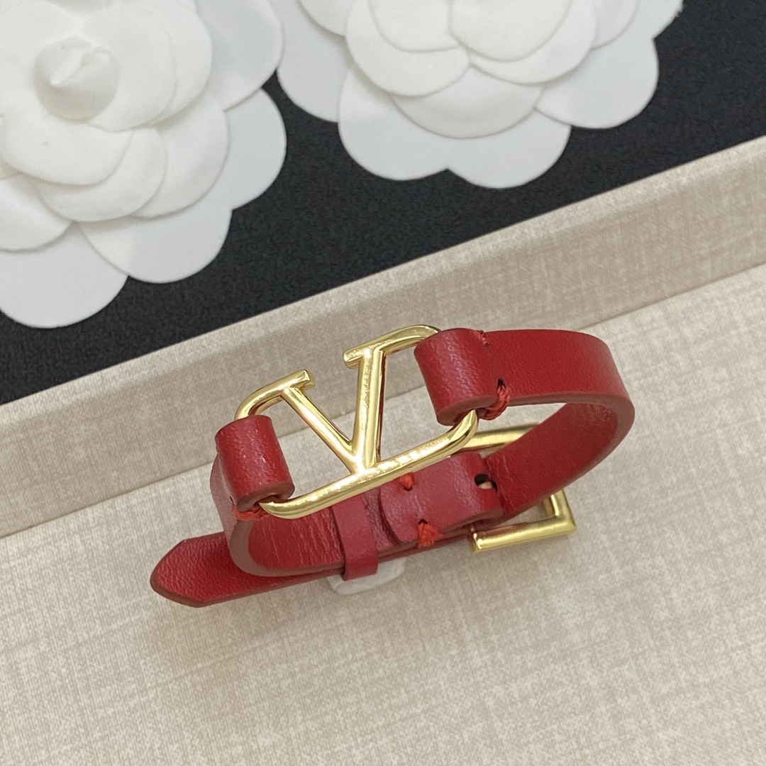[TOP] VALENTINO Bracelet - Gold and Red