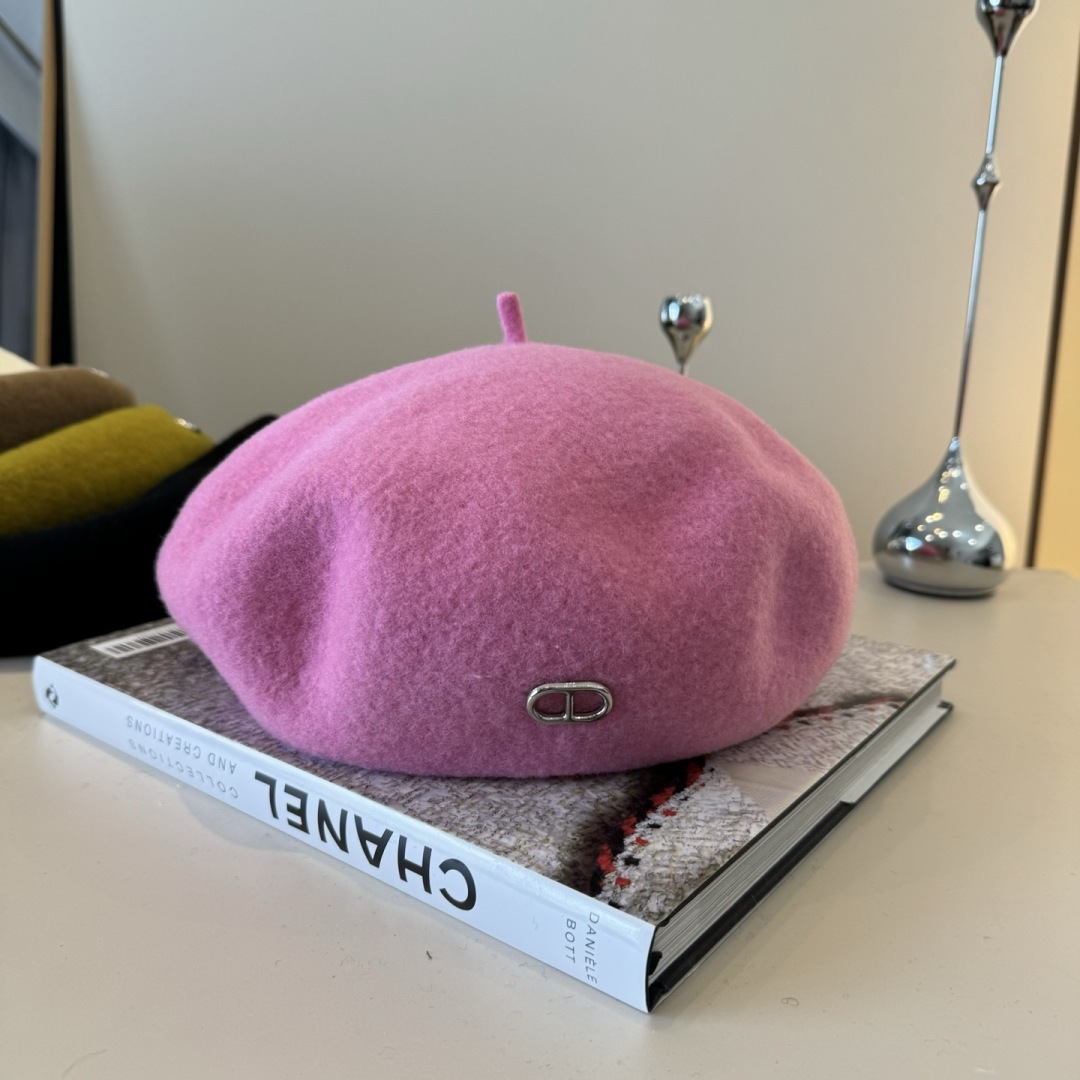 [TOP] HERMES Beret Hat - Pink