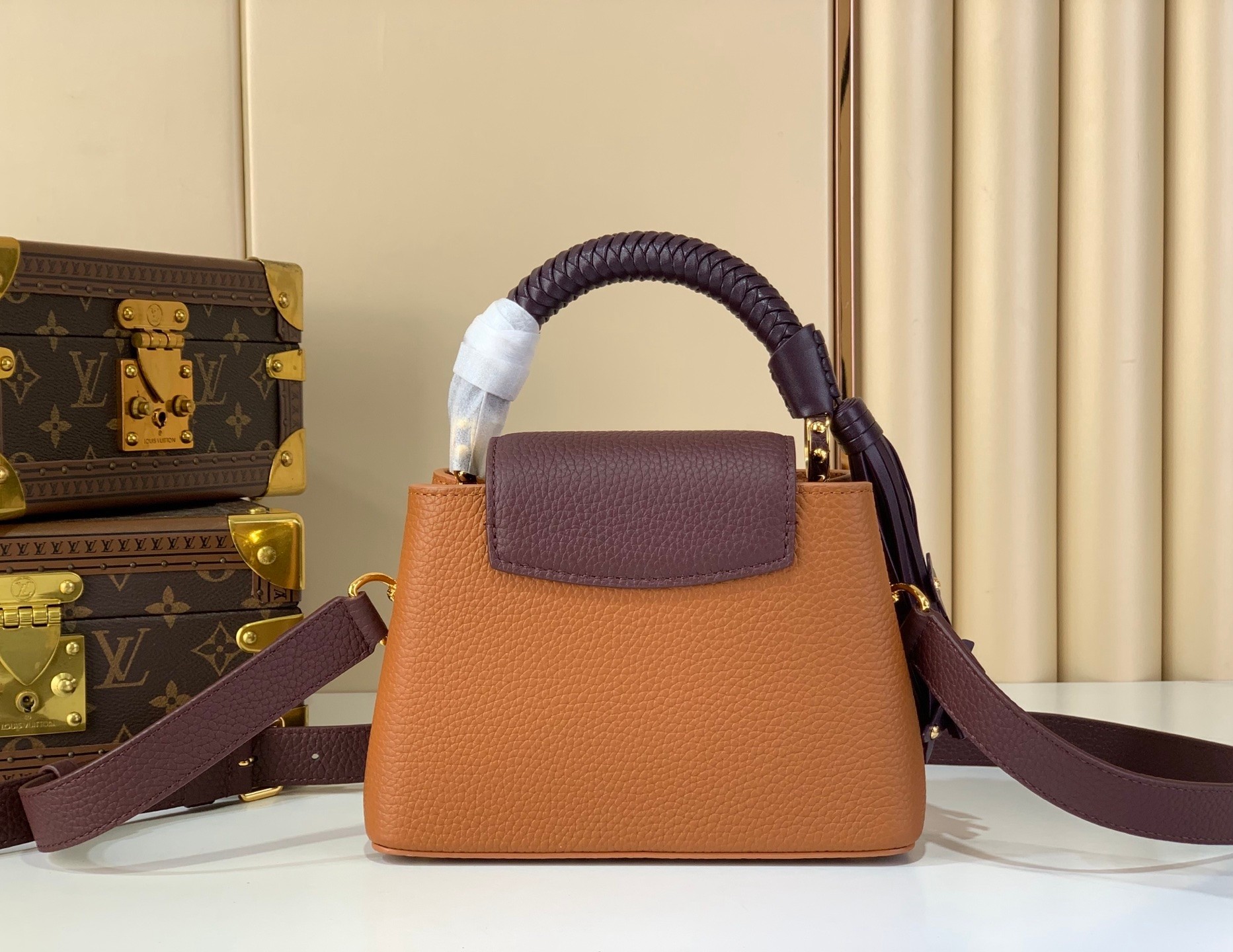 [TOP] Louis Vuitton LV Capucines Bag 21cm/27cm - Brown and Purple