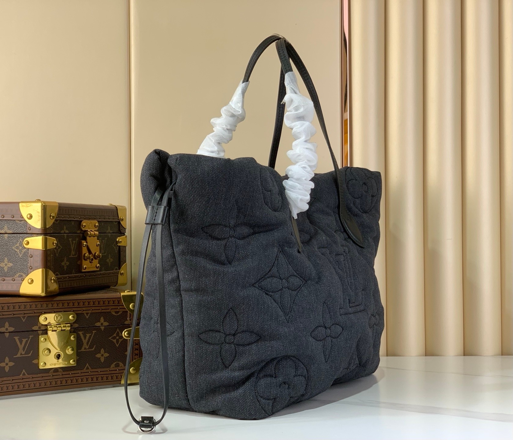 [TOP] Louis Vuitton LV Neverfull Inside Out MM Bag Monogram 18x32x56cm - Denim Gray