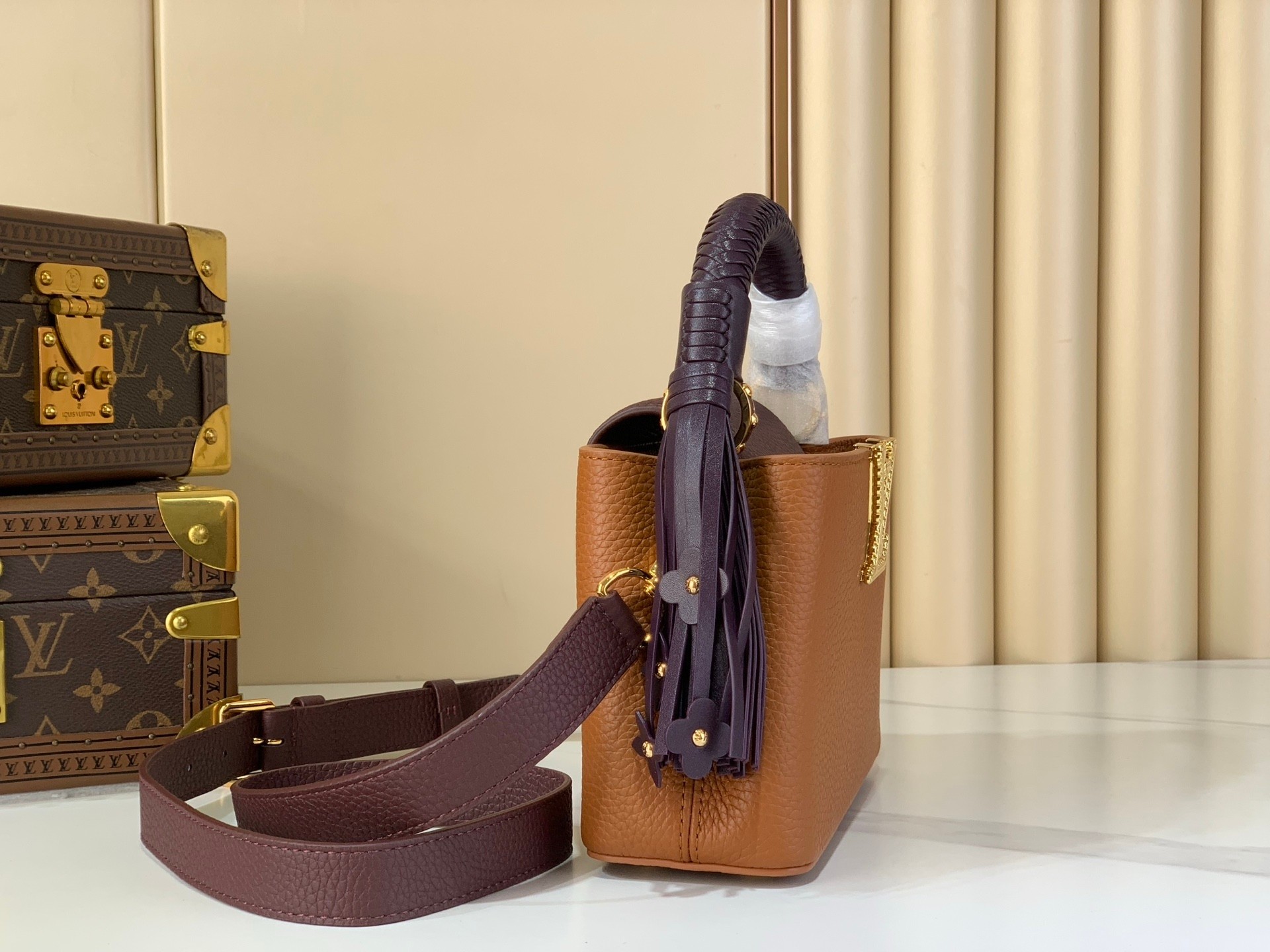 [TOP] Louis Vuitton LV Capucines Bag 21cm/27cm - Brown and Purple