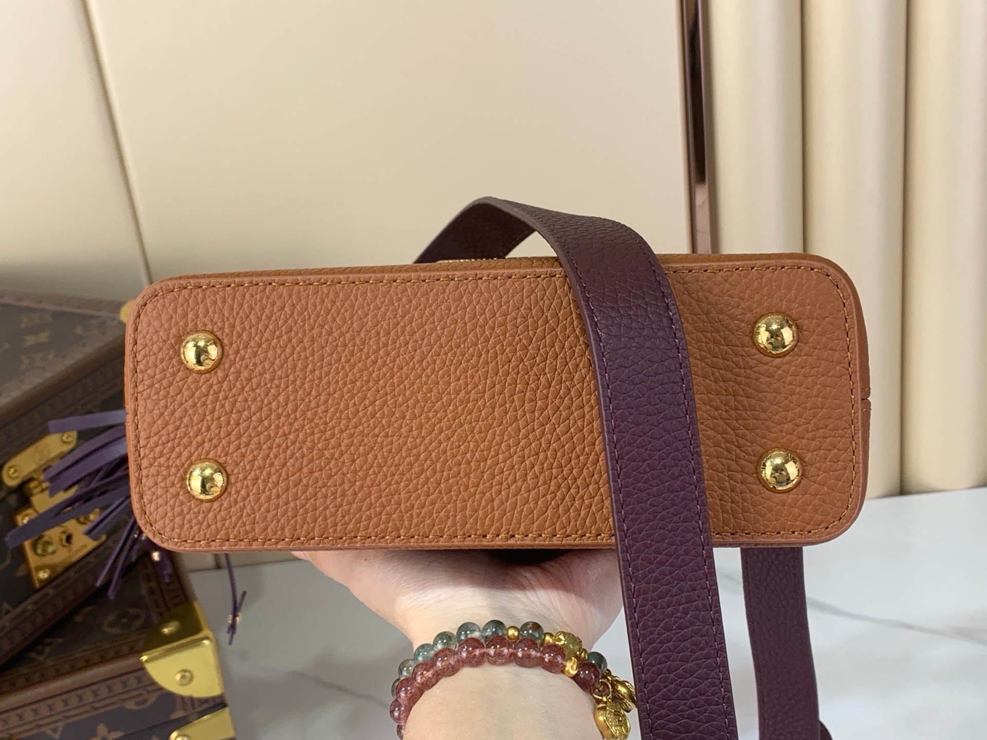 [TOP] Louis Vuitton LV Capucines Bag 21cm/27cm - Brown and Purple